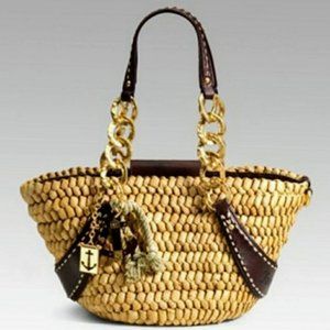 *Juicy Couture Handbag Tote ~ Leather, Woven, Gold